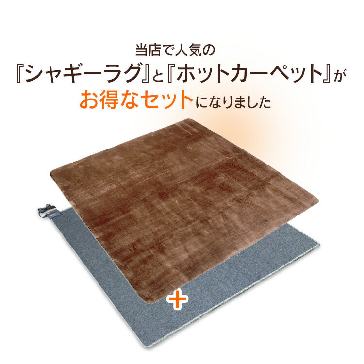 ホットカーペット+低反発ラグセット 200×250cm（3畳） TWA-3000BI／95523送料無料 ホットカーペット ラグ 低反発 3畳 セット おしゃれ カーペット 滑り止め付き 防ダニ加工 防音 ベージュD