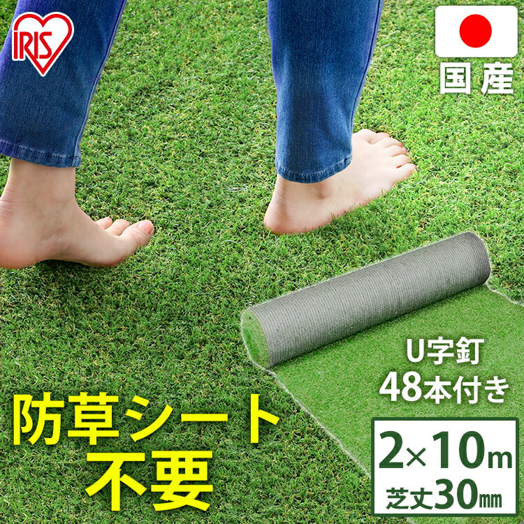 人工芝 ロール 2m×10m 芝丈30mm 防草 国産 アイリスオーヤマ送料無料 芝生マット 人工芝マット 人工芝生 芝生 ベランダ 20平米 20平方メートル 雑草対策 ガーデニング 園芸 庭 リアル防草人工芝 防草シート不要 防草シート一体型 RP-30210 【国内シェアNo,1】【D】