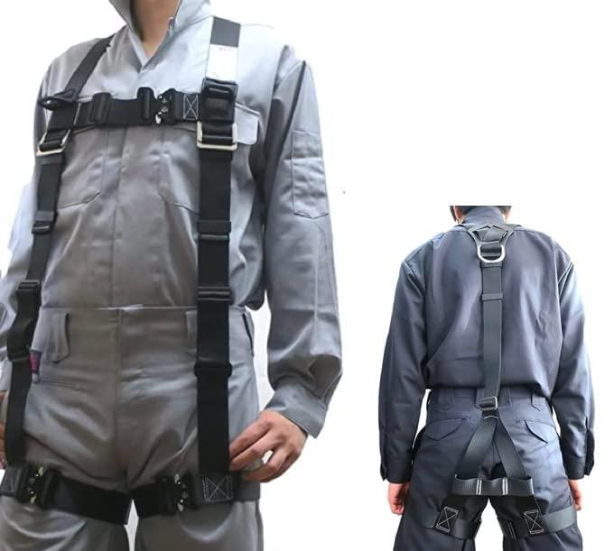 [椿モデル] フルハーネスY型 Mサイズ(160-180cm) 墜落制止用器具の規格適合品 黒 フルボディ 安全帯 HYF2-M-BL