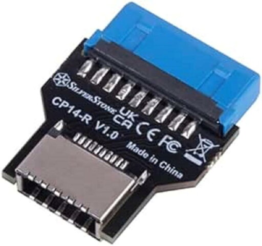 Silver Stone SilverStone ストレートアングル USB 3.0内部 (19ピン) ヘッダ~USB 3.1 / 3.2 Type-C (20ピン) Key Aアダプタ SST-CP14-R Silver Stone SilverStone ストレートアングル USB 3.0内部 (19ピン) ヘッダ~USB 3.1 / 3.2 Type-C (20ピン) Key Aアダプタ SST-CP14-R