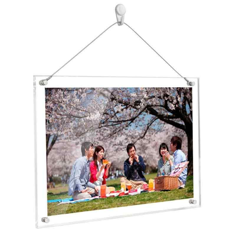 写真立て 額縁 アクリルフォトフレーム B5 フォトフレーム UVカット 賞状額 ピクチャーフレーム 掛け可能 お洒落 フォトスタンド [2]