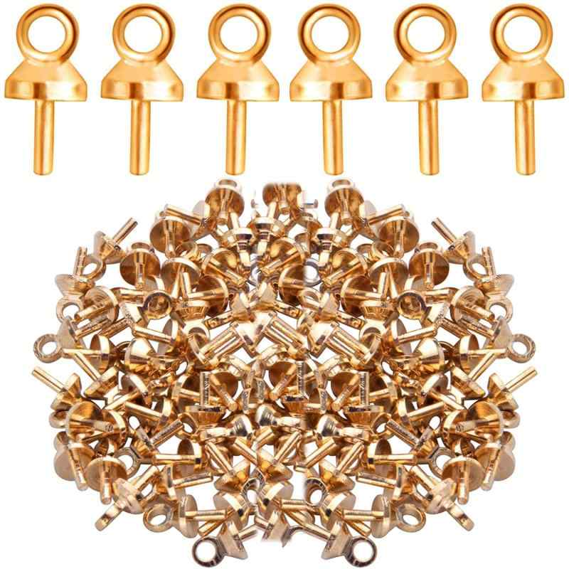 Rakuten - ネジヒートン 4*10mm 約300個セット ゴールド ヒートン ネジ フック アクセサリー パーツ 金具 セット uvレジン DIY ハンドメイド クラフト 手芸用品