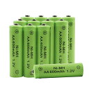 単3 単3形 単三 充電式 電池 AA 600mAh1.2V ニッケル水素電池 の実容量低自己放電 ソーラーラン 家庭用時計カメラリモコンソーラーライト用(12 pcs)(2)