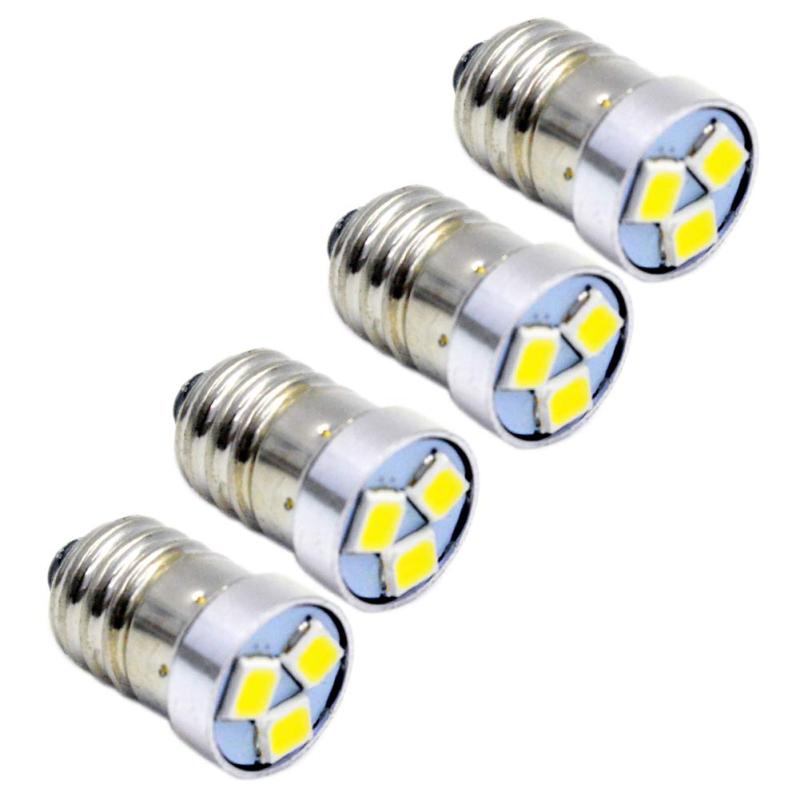 Ruiandsion 4個 3V E10 LED電球LED懐中電灯アップグレード電球、6000Kホワイト