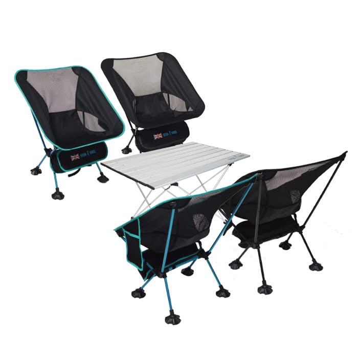 レイトンハウス アウトドア テーブル&チェア5点セット コンパクト ローチェア ロールテーブ ...