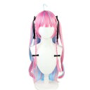 コスプレウィッグ 湊あくあ 風 コスプレ フルウィッグ ミディアム 耐熱 かつら cosplay wig イベント ハロウィン 仮装 髪飾りと櫛付 ピンク 水色...