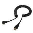 ストレッチスプリング 左右角度90度 マイクロHDMI - HDMIオス HDTVケーブル 携帯電話 タブレット カメラ用 Left angled(2)