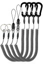Lix&Rix 落下防止ストラップ キーチェーン カールコード ワイヤー内蔵 ワンタッチ式 リング式 4本セット(2)