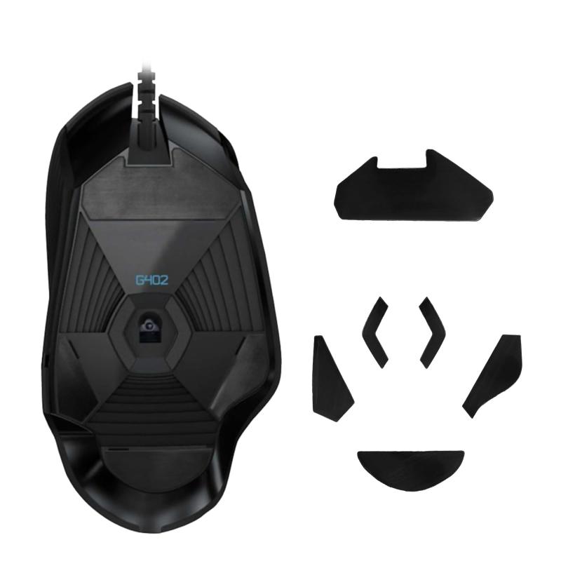 kwmobile マウスフィート Logitech G402対応 マウスソール - 交換用 ステッカー 滑り強化 黒色