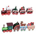 VORCOOL クリスマス飾り 電車 卓上置物 木製 飾り 卓上 列車 オーナメント DIY 子供おもちゃ 2個セット(3)