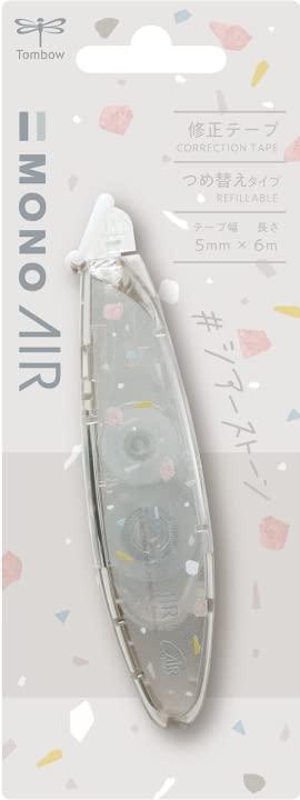 トンボ 鉛筆 [] 修正テープ モノエアー ペンタイプ シアーストーン柄 5mm×6m CT-PAX5C (アッシュグレー)