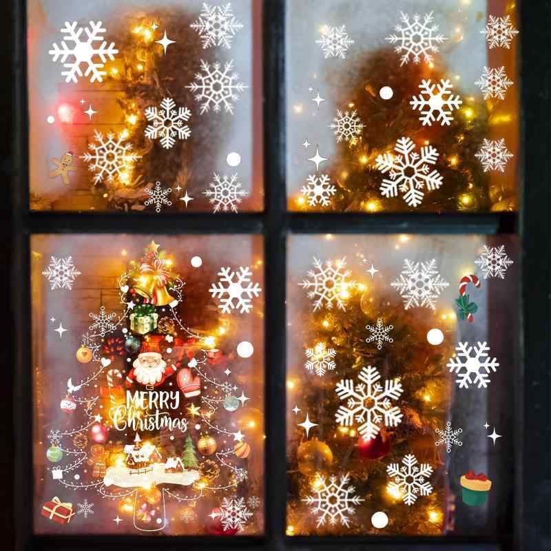 BEAUTY PLAYERクリスマス 静電ステッカー ブルー ウォールステッカー 窓 ウィンドウ クリスマス 飾り 雪の結サンタークロス クリスマスツリー MERRY CHRISTMAS プレゼント