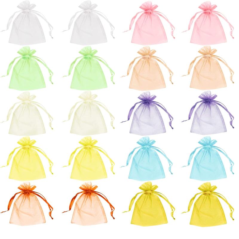 BTtime オーガンジー巾着袋 ギフトバッグ 包装 プレゼント ラッピング 無地 透明 小 誕生日 結婚式 サ..