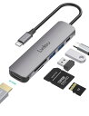 USB C ハブ アダプタ 6-in-1 Lvdou マルチポート USB ハブ Type-C 85W PD充電 4K HDMI Micro SD/SDカードリーダー USB-C 交換アダプタ(2)