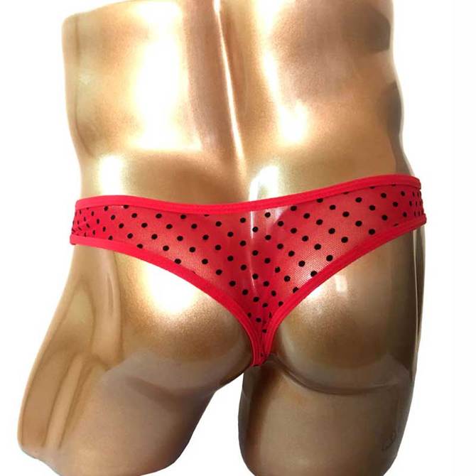 メンズ tバック ワイルドビキニパンツ セクシーメンズショーツ メンズ 大人のエロ下着 セクシー メンズショーツ ハイカットレッグ　ビキニ　男性下着　メンズ　ローライズ　パンツ　シンプル　ベーシック　セクシー　ハイレグ SEXYレースビキニ 水玉レッド