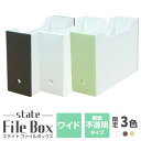 JEJ 限定カラー ステイト ファイルボックスワイド 中が透けない a4 収納ボックス ファイル収納 書類収納 ステーショナリー ボックスファイル