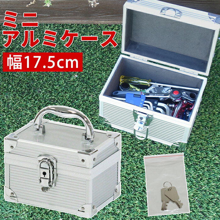 工具箱 工具収納ボックス 小型工具 収納ケース 小物収納 文具 釣り具 ミニアルミケース AL-M ハンドル付き 持ち手 鍵付き ラウンド加工 軽い 丈夫 アルミ製 クッション材 JEJアステージ【送料無料】