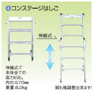 【代引不可】【個人宅配送不可】ナカオ コンステージ用部品 MKT-1750用はしご [NK0274]