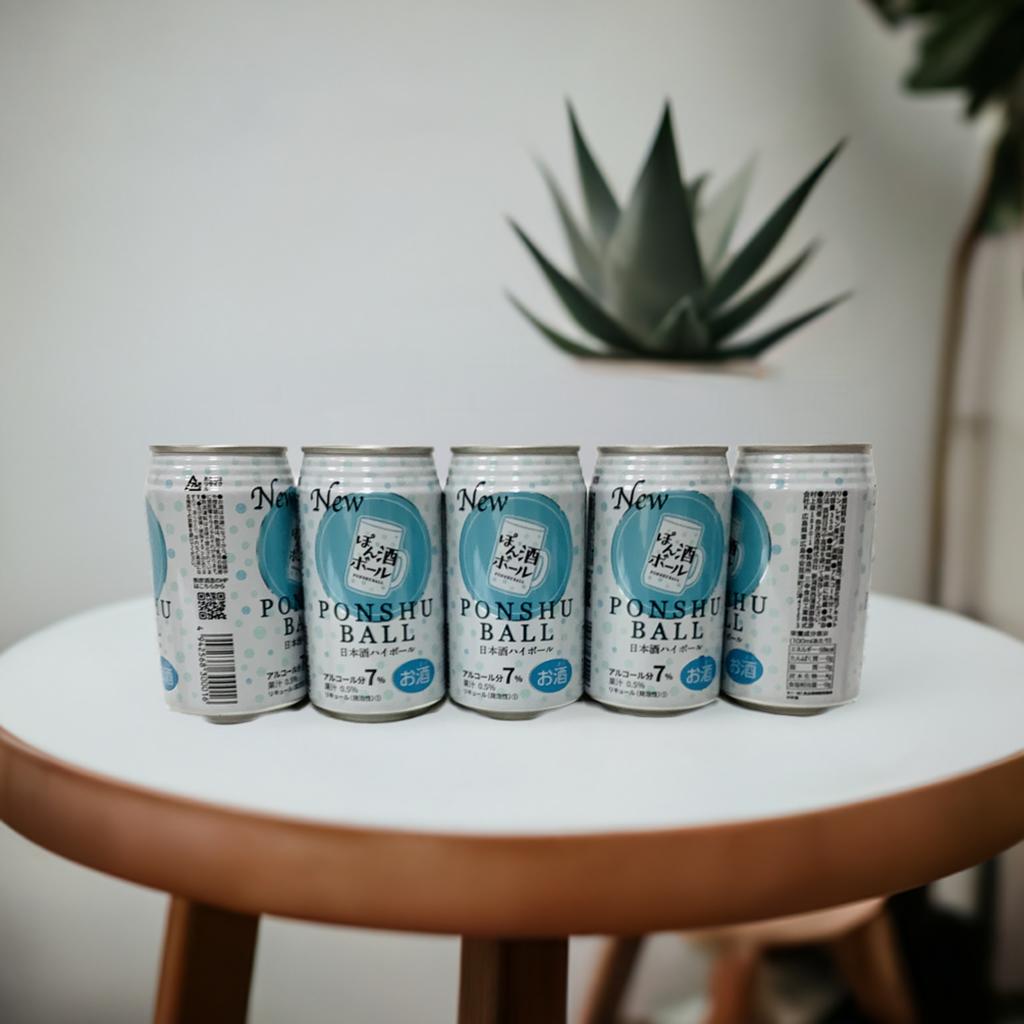 【送料無料】ぽん酒ボール　弥彦酒造　350ml5缶　日本酒ハイボール　アルコール7%【沖縄を除く】