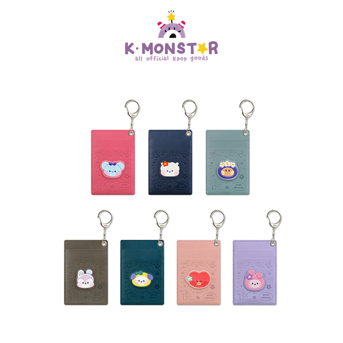 BT21 minini LEATHER PATCH CARD HOLDER [VACANCE] 1