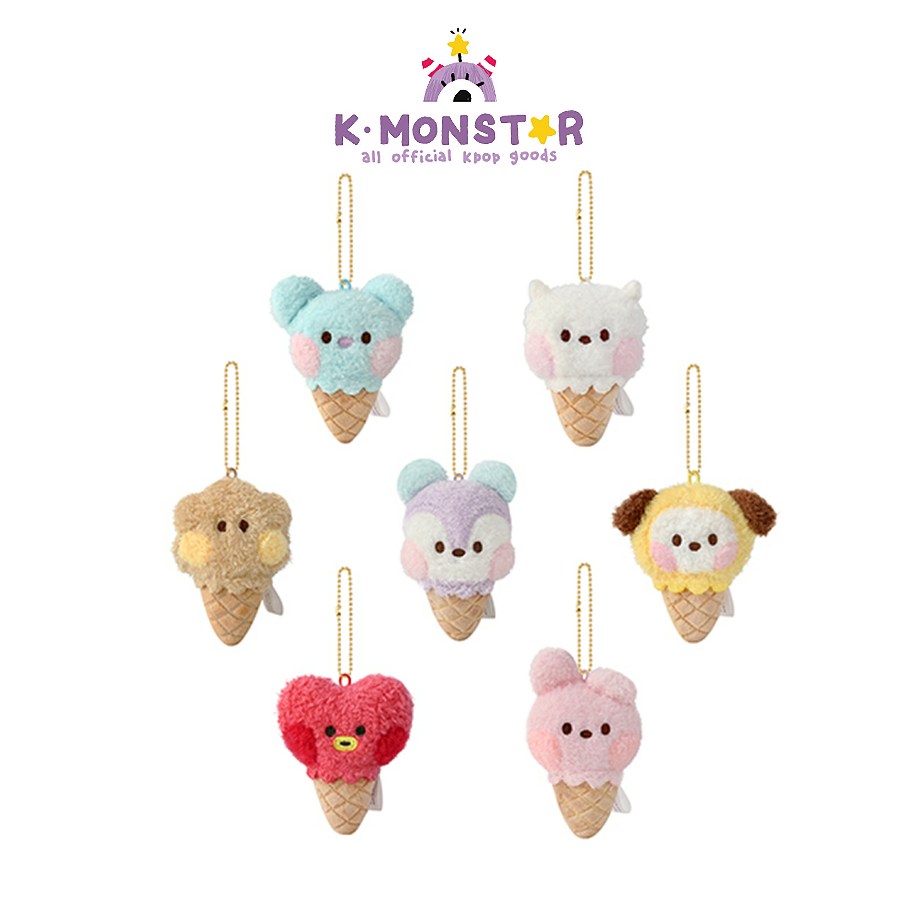 BT21 minini PLUSH KEYRING [ICE CREAM]