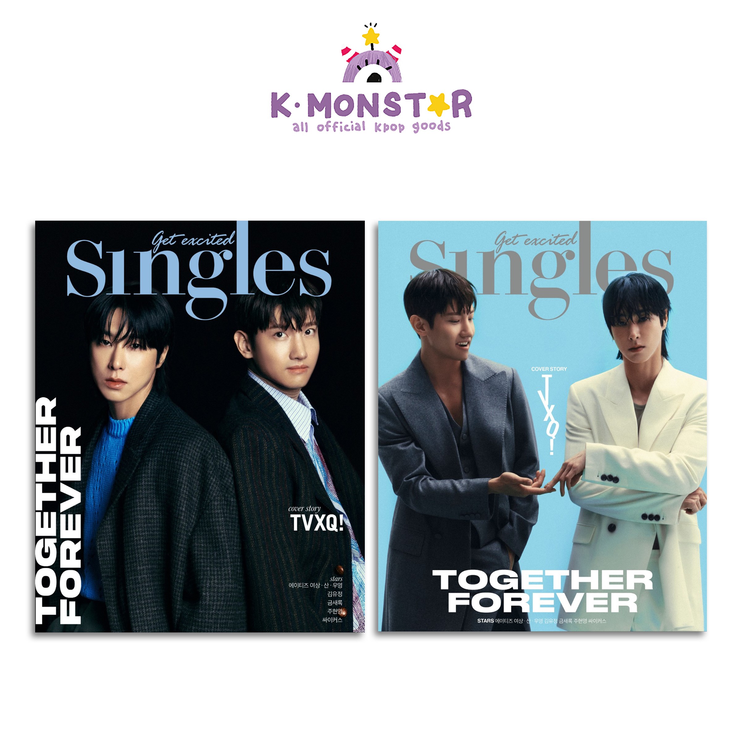 [和訳付き] Singles KOREA 2024年 1月 東方神起 TVXQ 2種 韓国雑誌 magazine マガジン