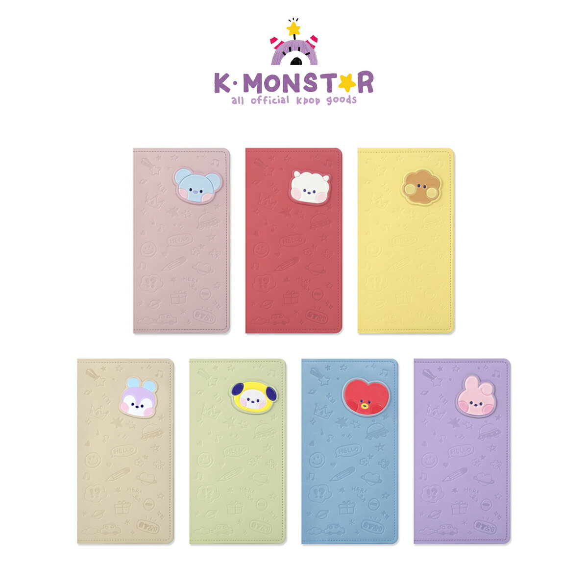 BT21 minini LEATHER PATCH PASSPORT COVER (Large)