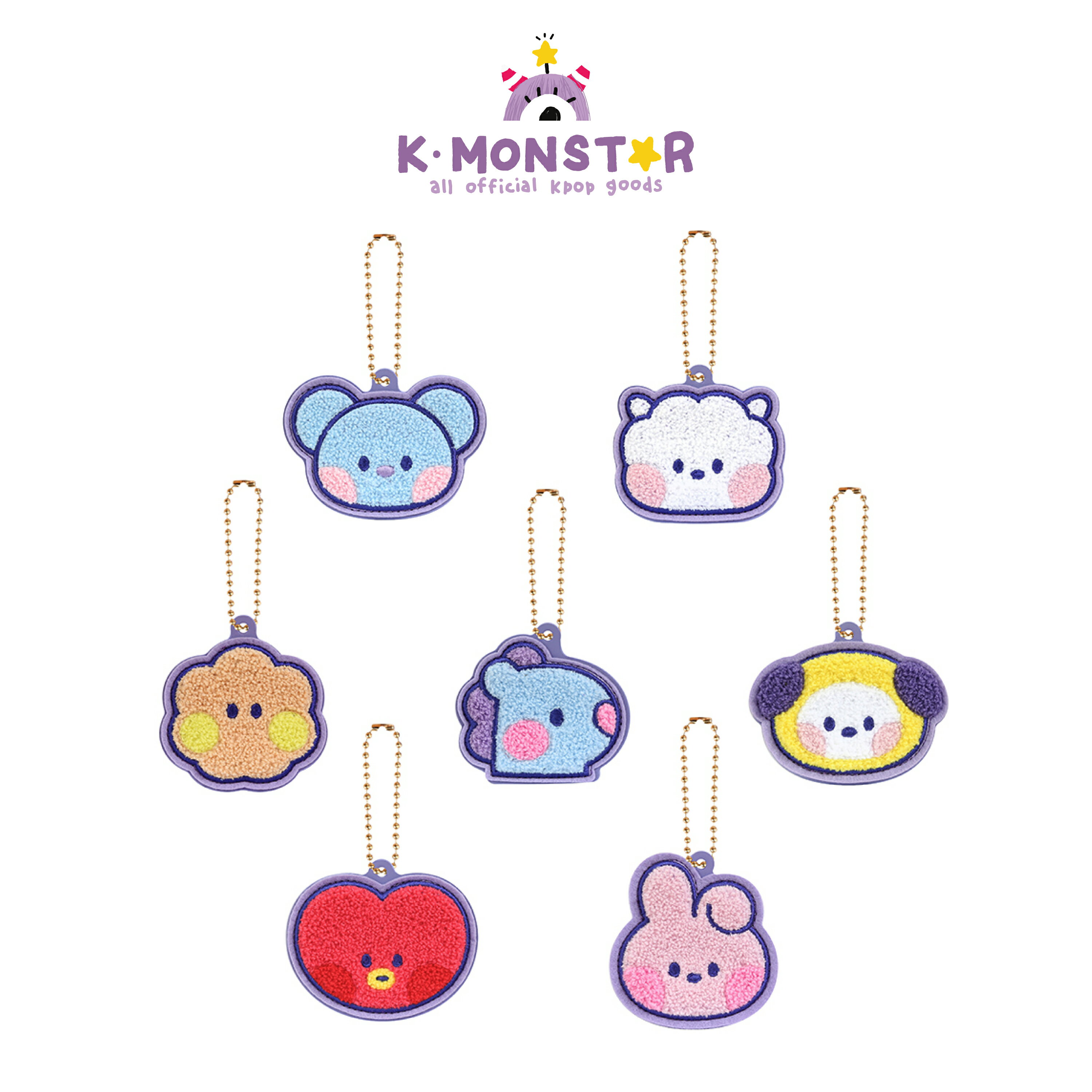 BT21 minini BOUCLE KEYRING ブクル キーリング KOYA RJ SHOOKY MANG CHIMMY TATA COOKY コヤーRJ シュキ マン チミ タタ クッキー