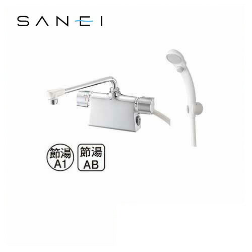 [SK785D-L-13]三栄 浴室水栓 サーモデッキシャワー混合栓（台付き） サーモスタット式 デッキタイプ ストップシャワー付 取付芯ピッチ：102mm 【送料無料】 おしゃれ