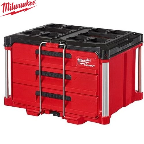 [48-22-8443] PACKOUT ミルウォーキー 工具箱・ツールバッグ 引き出し収納 3段 耐荷重：22.7kg 耐衝撃性ポリマー製 ツールボックス 【送料無料】