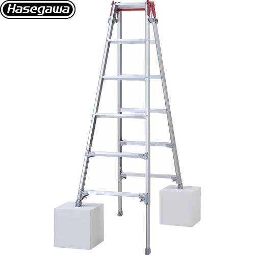 [RYZ-18d] 長谷川工業 はしご・脚立 はしご兼用伸縮脚立 RYZ 6段 最大使用質量：100kg ワンタッチバー ..