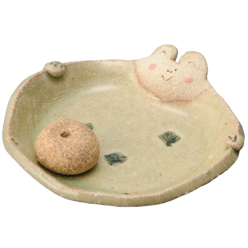 手造り 香皿 香立て/ ふっくら 香皿（カエル） /香り アロマ 癒やし リラックス インテリア プレゼント..