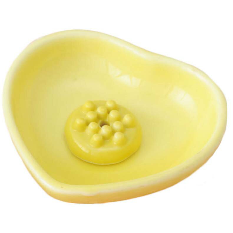 香皿 香立て/ ハートミニ香皿 イエロー(香玉付) /香り アロマ 癒やし リラックス インテリア プレゼント 贈り物