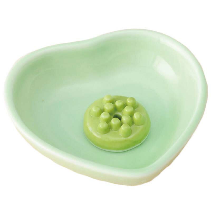 香皿 香立て/ ハートミニ香皿 グリーン(香玉付) /香り アロマ 癒やし リラックス インテリア プレゼント 贈り物