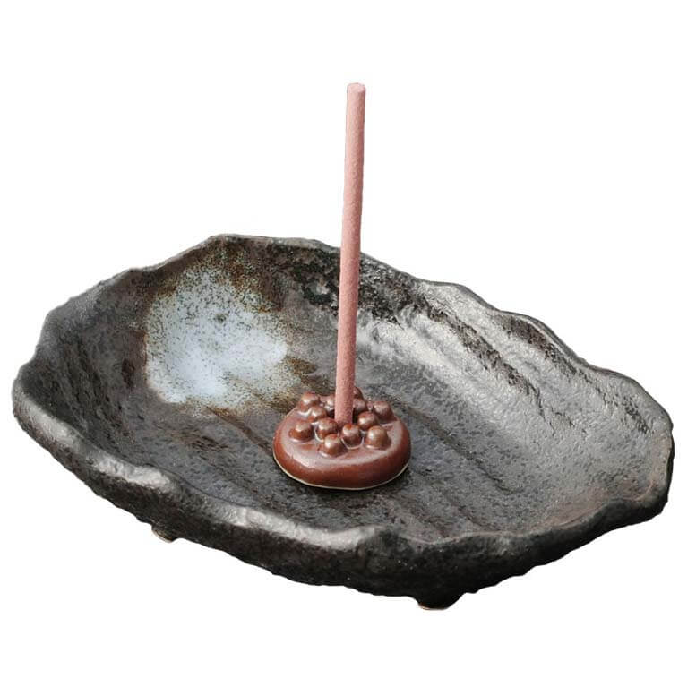 香皿 香立て/ 変型 三ツ足香皿 黒(香玉付) /香り アロマ 癒やし リラックス インテリア プレゼント 贈り物