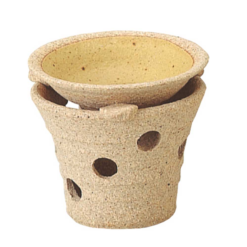 手造り 土物 香立 香皿 お香 アロマ/ クラフト茶香炉　黄 /インテリア 縁起 招福 プレゼント 贈り物