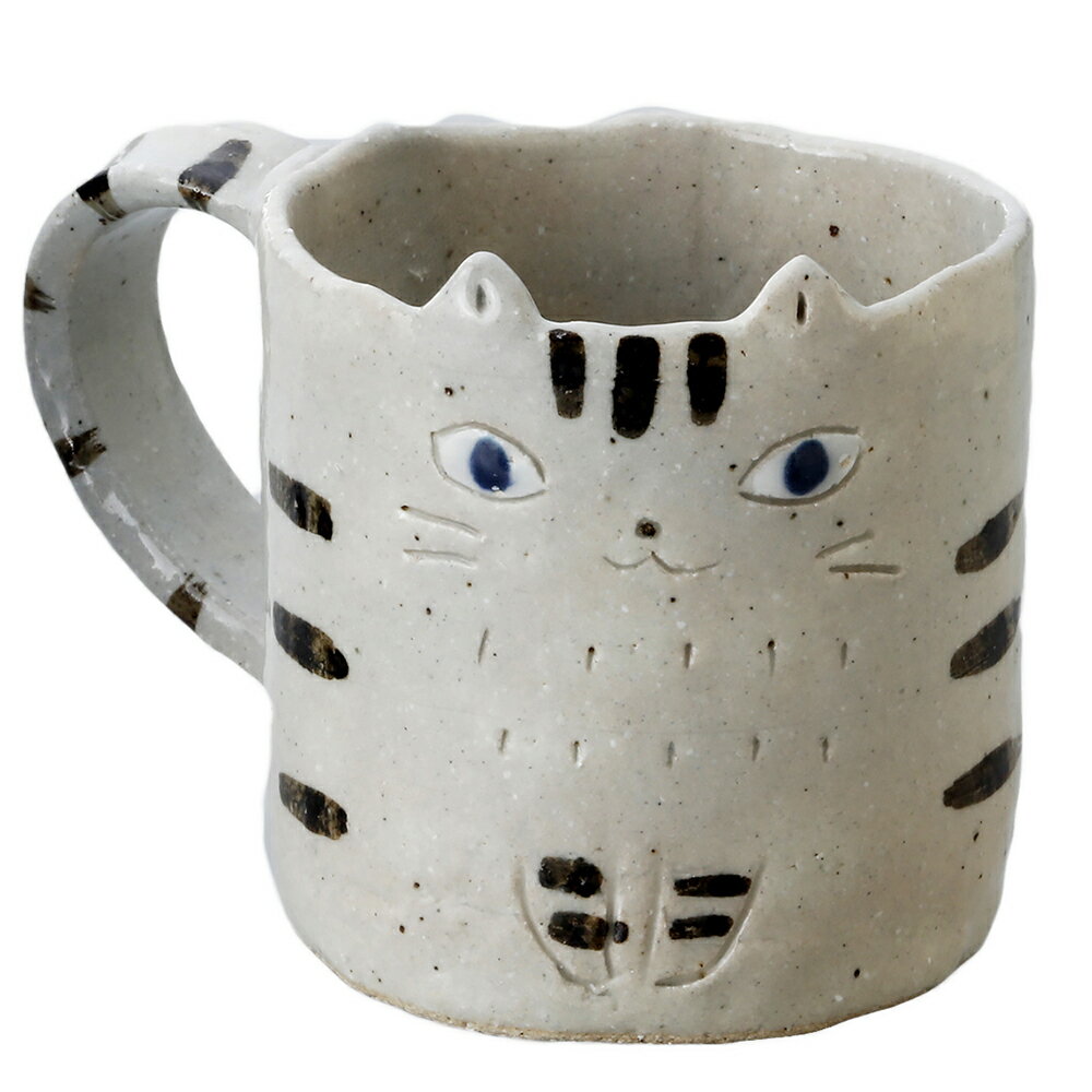 猫グッズ マグカップ カップ コーヒーマグ/ 手作り白猫マグ /ゆるかわ ネコ型 耳が可愛い ねこ顔 贈り物
