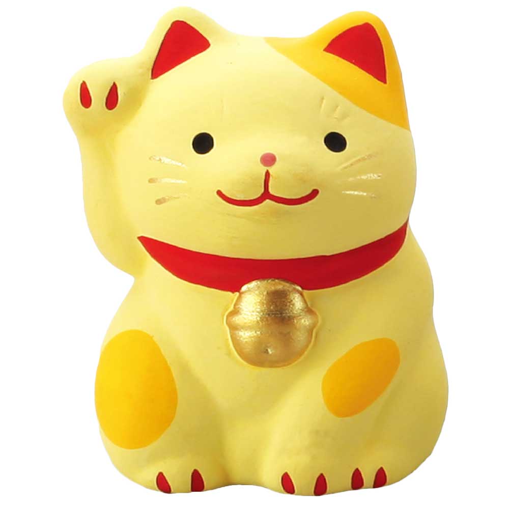 招き猫 縁起物 可愛い/ 小福猫・黄 /贈り物 プレゼント 敬老の日 新築祝い 引き出物 母の日 父の日