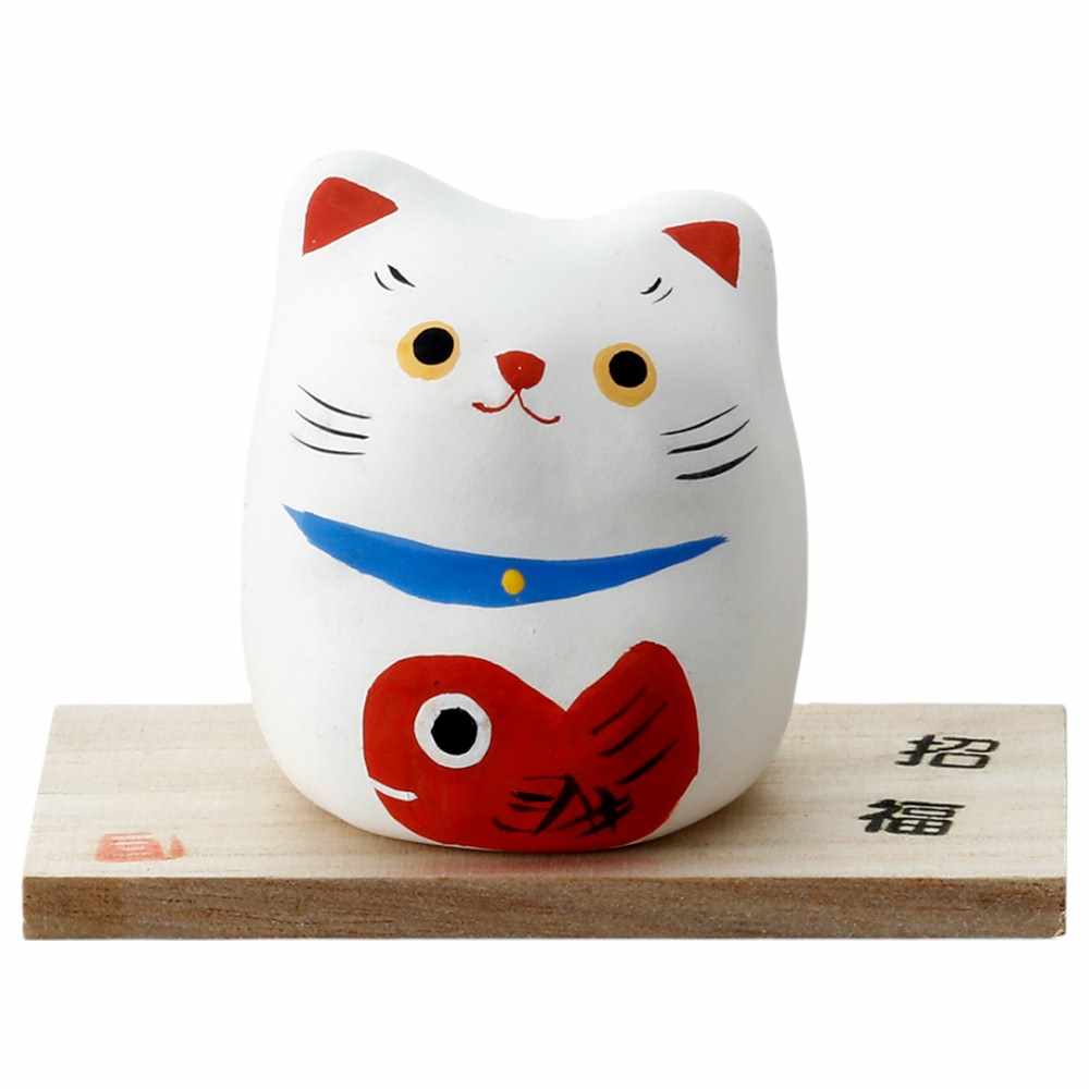 手描き 猫 置物 開運 招福 金運/ 手描縁起猫・鯛 /贈り物 プレゼント 敬老の日　新...