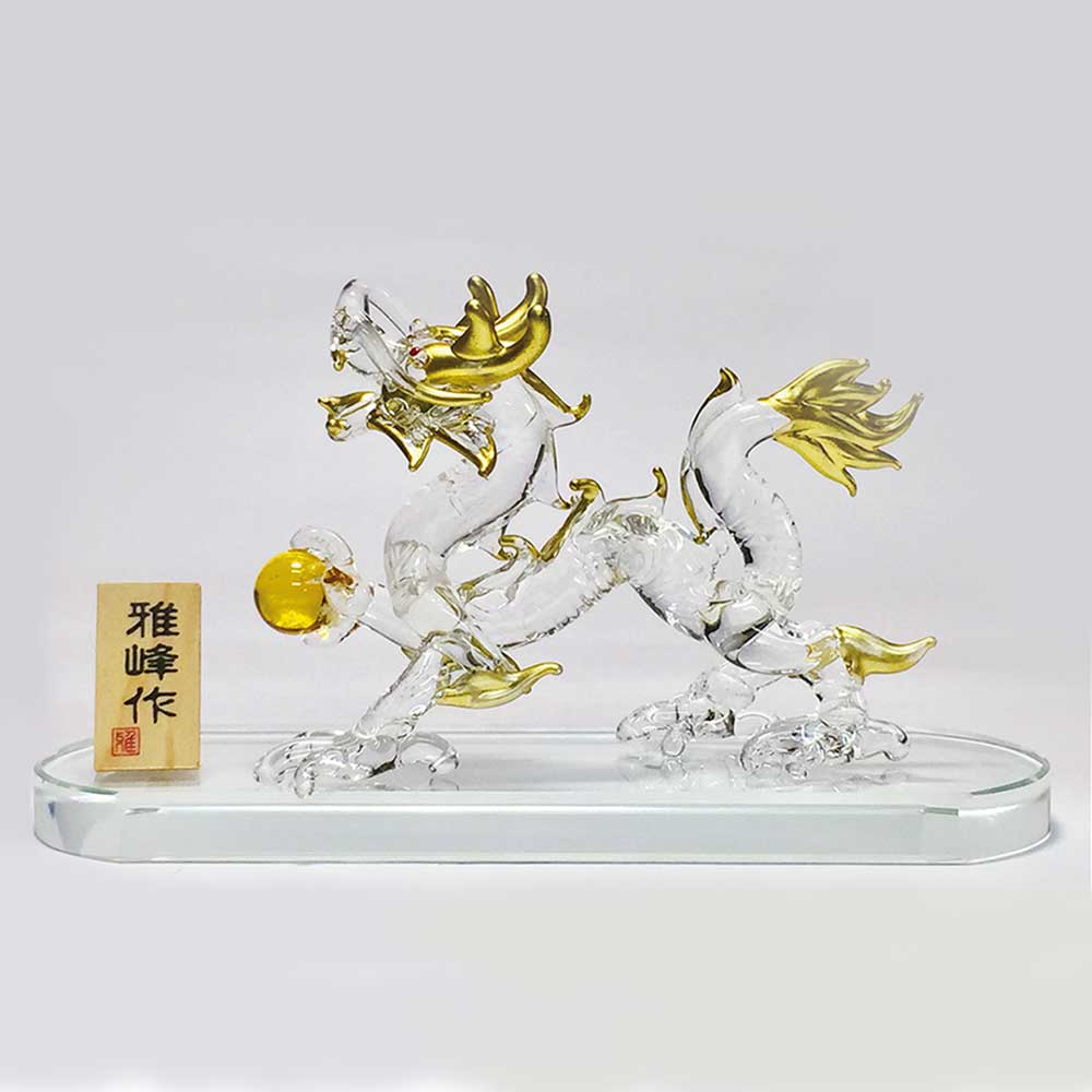 龍 ドラゴン ガラス 置物 風水 運気アップ/ 風水手造り硝子龍 /インテリア 開運 招福 プレゼント 贈り物...