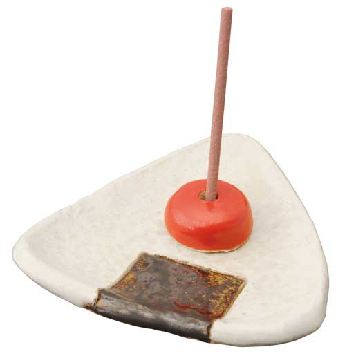 おにぎり 手造り 陶器 香皿 香立て/ おにぎり 香皿(香玉付) /インテリア プレゼント 贈り物