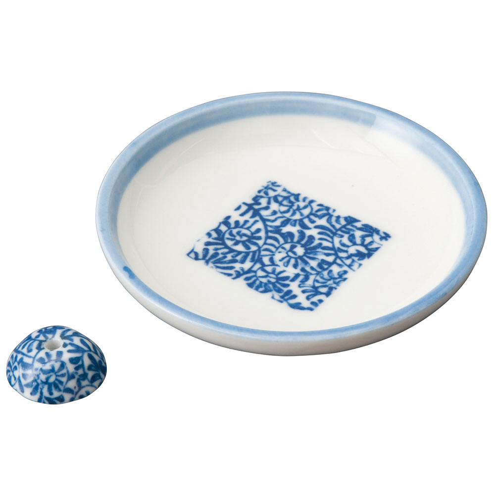 香皿 香立/ タコ唐草紋 香皿 （香玉付） /アロマ プレゼント 贈り物 箱入り