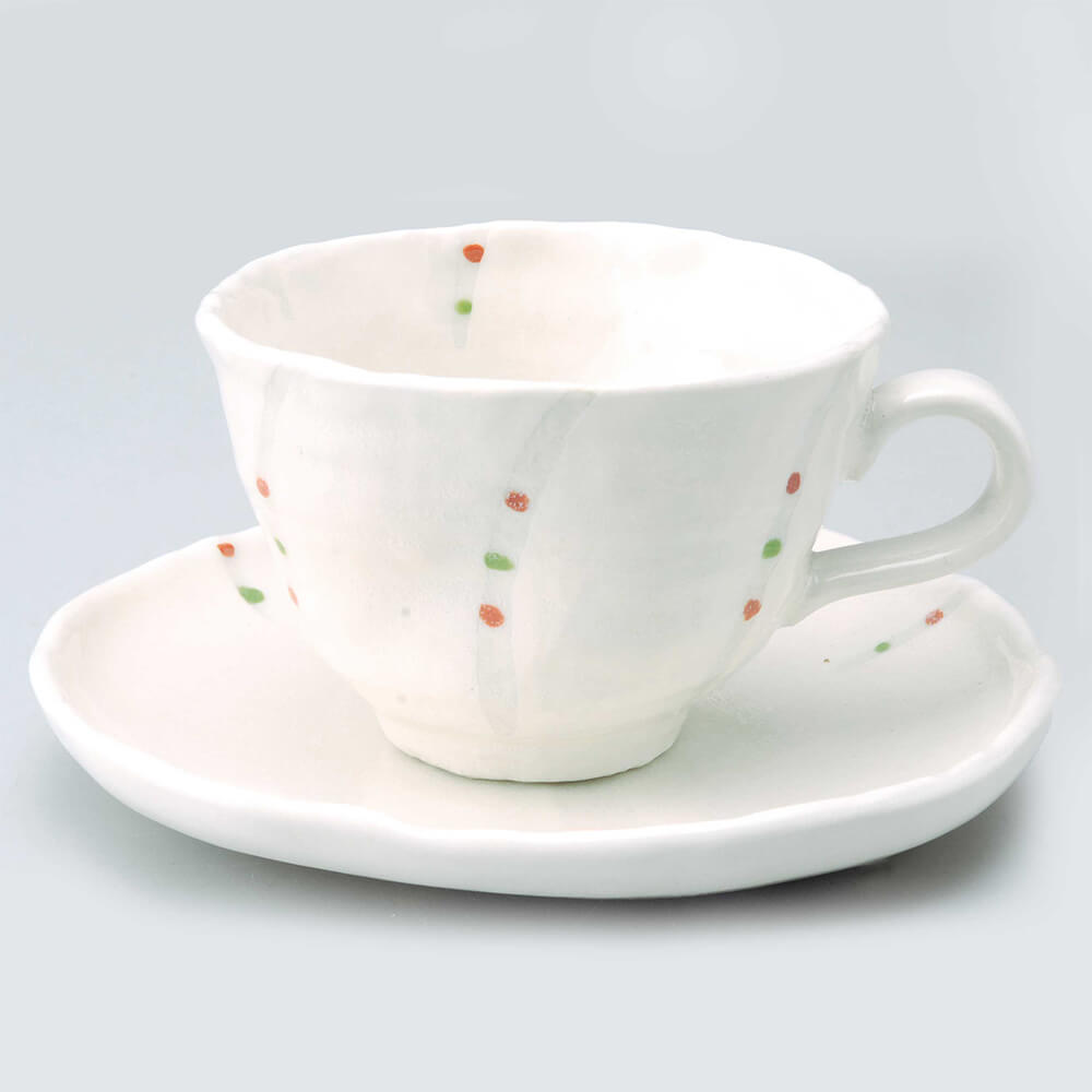 コーヒーカップ ソーサー 碗皿/ 風紋 コーヒーC/S（赤） /陶器 おしゃれ ギフト プレゼント 贈り物 カフェ 1