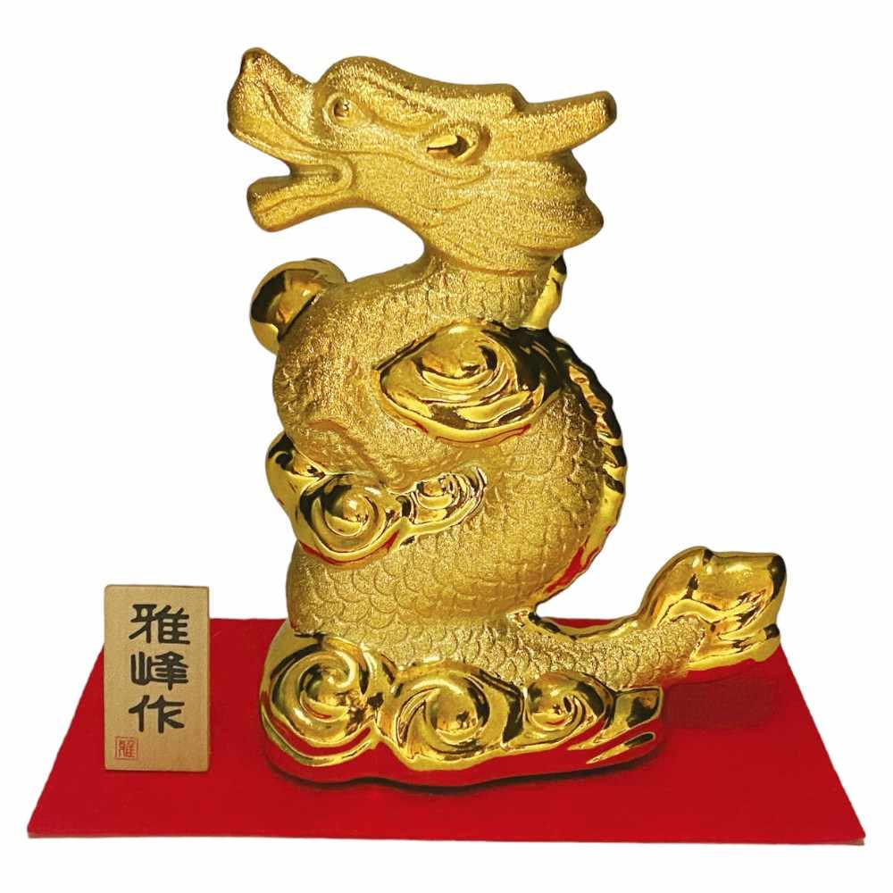 樂天商城 - 龍 ドラゴン 置物 ゴールド/ 風水金彩 飛翔龍 /小さい 黄金 インテリア 贈り物 プレゼント