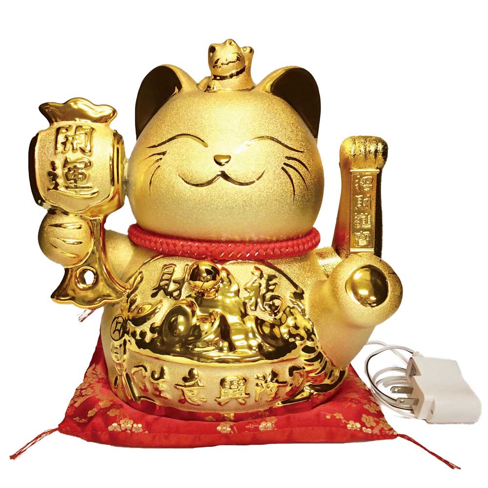 江戸の昔より、招き猫はお金や人を招いてくれる縁起物として親しまれてきました。ささやかな願いごとに応えてくれる招き猫いいことたくさんありますように・・・サイズ: 幅28x高さ27.5cm内臓器具により接続コードまたは電池にて手招きをし続けます...