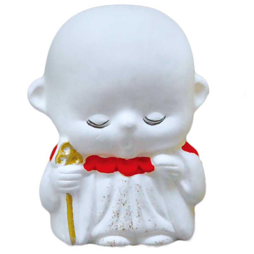 地蔵菩薩 御守り 置物 縁起物 セラミックのおみくじ/ 「セラみくじ」 おじぞうさま（白） /粗品 販促 景品 縁起 町内会 敬老会 神社 寺社 年末 年始 家庭用 業務用のサムネイル