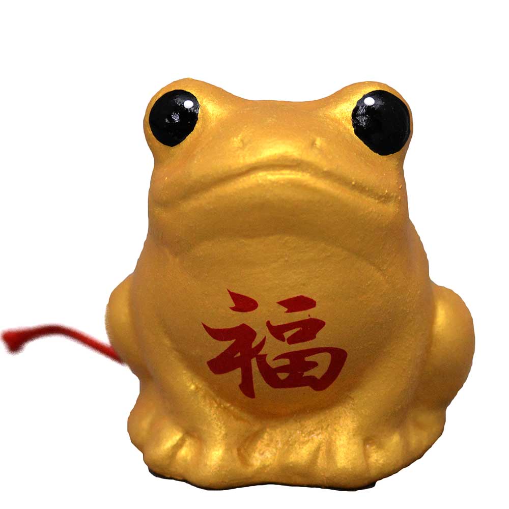 縁起物 置物 セラミックのおみくじ/ 「セラみくじ」 金福カエル /粗品 販促 景品 縁起 町内会 敬老会 神社 寺社 年末 年始 家庭用 業務用のサムネイル