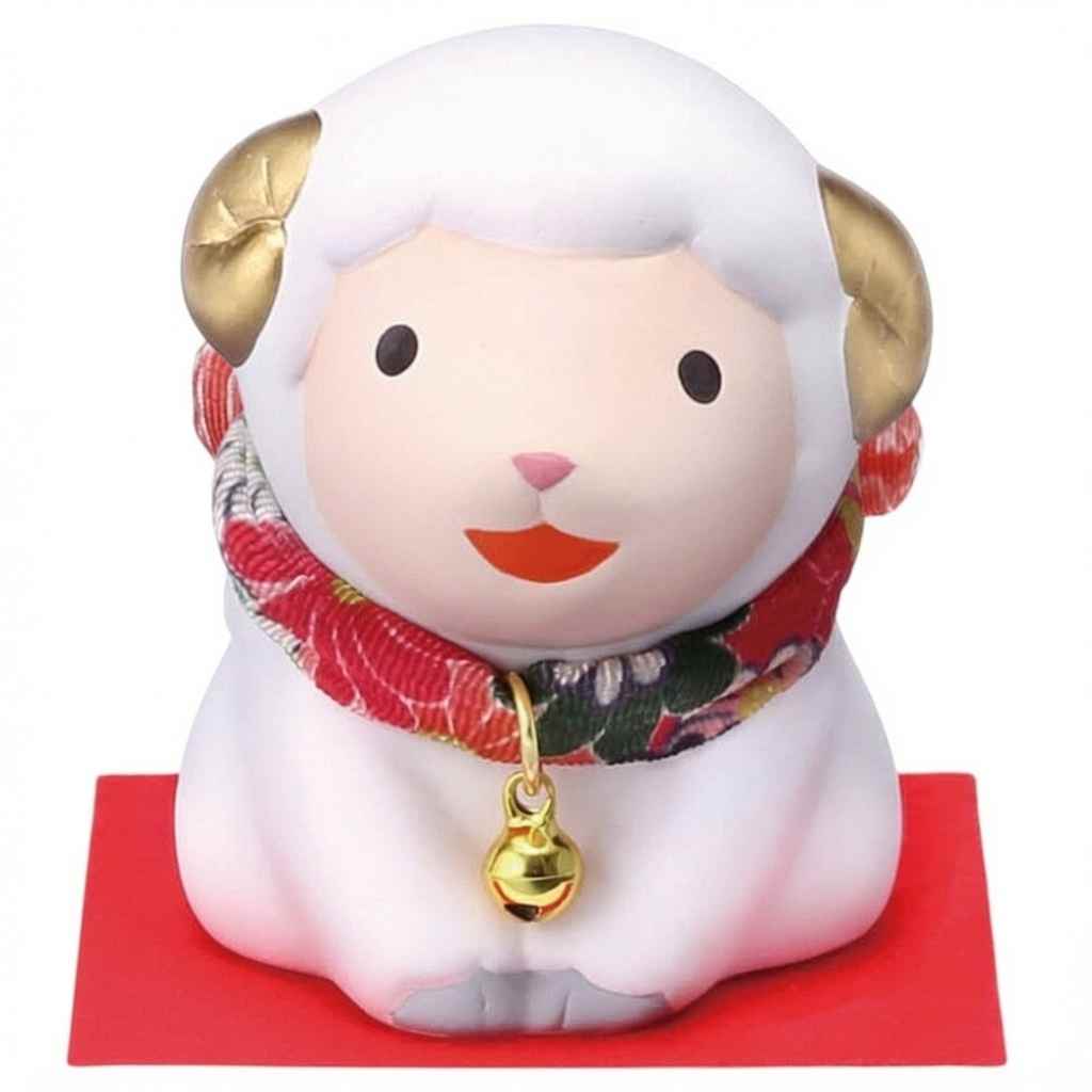 【予約受付中】＜10月下旬頃 入荷予定＞ 干支 未 羊 ひつじ 2027年 置物/ 錦彩招福未（福結び） /粗品 販促 景品 縁起 町内会 敬老会 神社 寺社 年末 年始 家庭用 業務用