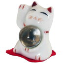 風水 招き猫 開運 招福 浄化/ 風水玉持ち招き猫ミニ白 /家庭用 贈り物 プレゼント