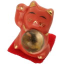 風水 招き猫 開運 招福 健康/ 風水玉持ち招き猫ミニ 赤 /家庭用 贈り物 プレゼント